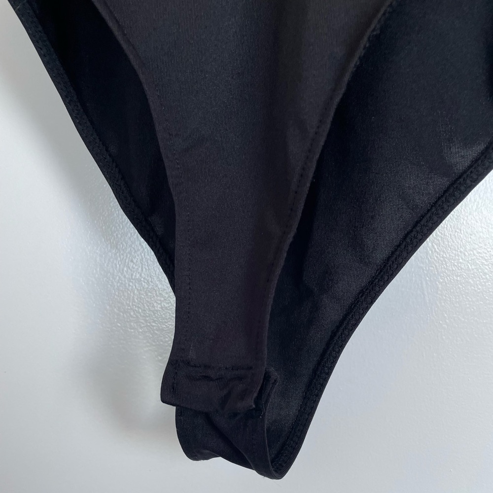 Zara Black Organza Thong Bodysuit Size Small - Picture 7 of 9